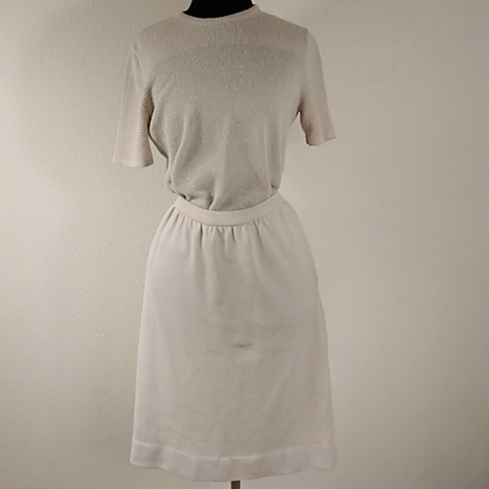 Vintage James Kenrob By Dalton Knit Tow Pc Skirt and Blouse Size M